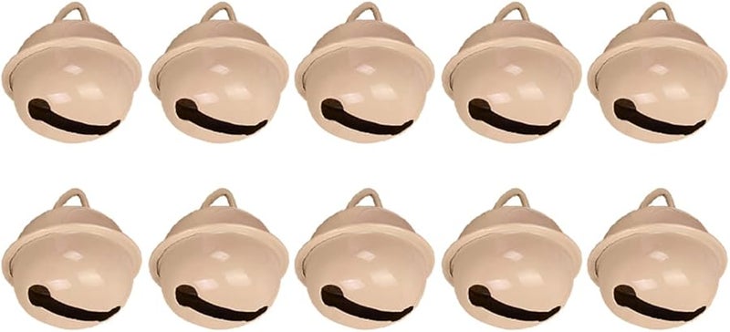 Beige Christmas Tree Hanging Bells 10PCS for Crafts Party Decorations - Image 3